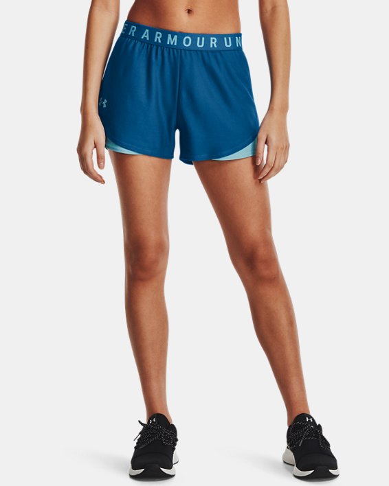 Women's UA Play Up Shorts 3.0, Blue, pdpMainDesktop image number 0